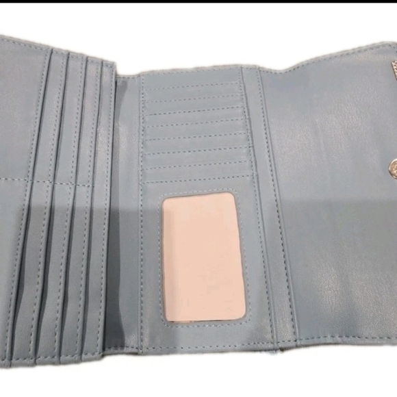 NWT Steve Madden Crossbody Bag & Wallet Set Baby Blue Embossed Logo Designer Y2K - Picture 11 of 14